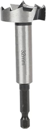 1 Stück 32mm Forstnerbohrer, 1/4 Zoll Sechskantschaft Karbonstahl Scharnierlochbohrer für Holz MDF Möbelbau