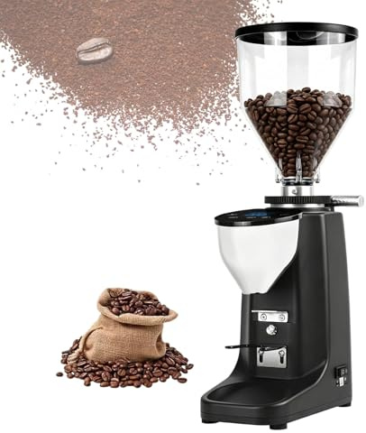 Automatisk Kaffekvarn Med Platta Malskivor, Espresso Kaffemalare Med Justerbar Malning, Pekskärm, 500 G Bönbehållare För Hemmabruk(Black)