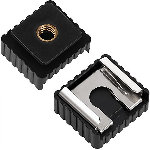 Camera Flash Hot Shoe Mount Adapter to 1/4 Thread Hole for Flash Holder Bracket Light Stands Umbrella Holder Flash Bracket (2 Pack)
