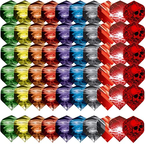 ToBeIT gemischte Dart Flights Dartflys - Dart Flight Standart Form Flights Zubehör für Soft Dartpfeile und Steel Dartpfeile