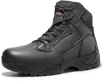 NORTIV 8 Herren Militärstiefel Einsatzstiefel mit Reißverschluss Taktische Boot Security Stiefel Kampfstiefel Springerstiefel Armee Outdoor Trekking Schuhe,Size 43,Schwarz,ALLOY