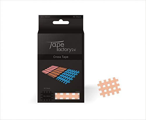 Tapefactory24 Cross-Physiotapes 52x44mm, 40 Pflaster in beige, Akkupunkturpflaster in Gitterform