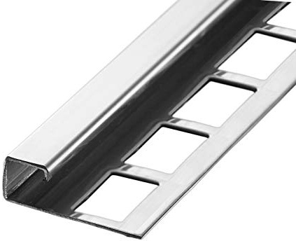 HORI Fliesenprofil, Abschlussprofil, Kantenschutz, Edelstahlschiene I Länge 1,00 m I Quadroprofil - Höhe: 11 mm - Edelstahl (V2A) glänzend
