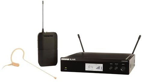 Shure BLX14R/MX53 UHF Wireless Microphone System - Perfect for Broadcast, Church, Presentations - 14-Hour Battery Life, 300 ft Range | MX153 Headset Mic, Single Channel Rack Mount Receiver | H11 Band