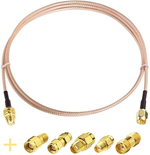 Superbat SMA Kabel SMA-Stecker auf Buchse Wlan Antenne verlängerungskabel 15cm + 5er Koaxialadapter-Set | für 4G LTE-Mobilfunk Router Gateway-Modem Amateurfunk SDR USB-Dongle-Empfänger, GPS, LNA