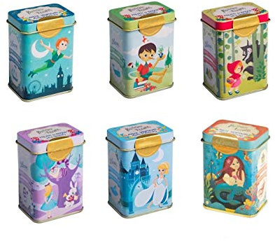 6 Lattine da Collezione Pastiglie Leone C'era una Volta - La serie completa dedicata al Mondo delle Fiabe - Gusti Dissetanti e Frutti di Bosco