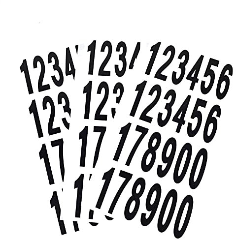 CL-Link 360 Stück Zahlen Aufkleber Selbstklebend Vinyl Briefkasten Selbstklebende für Schilder, Fenster, Autos, Zuhause, Geschäft (Schwarz, 7, 6 cm)