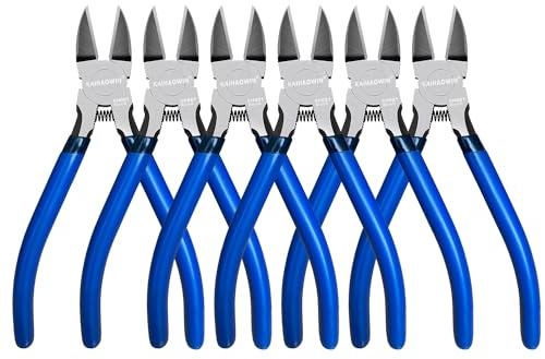 KAIHAOWIN Drahtschneider 6er Pack,Schneidezange klein, 160mm blaue Seitenschneider für weiche Drähte, Modellbau, Electronics, Kabelbinder