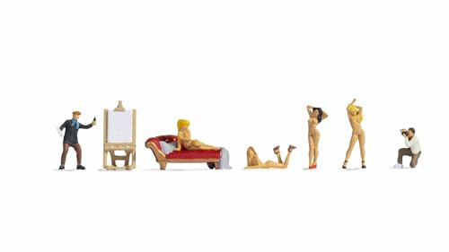 NOCH® Künstler und Aktmodelle, mit Modellbau Figuren, für Dioramen und Modellbahnen in Spur H0 ideal für kreative Szenen