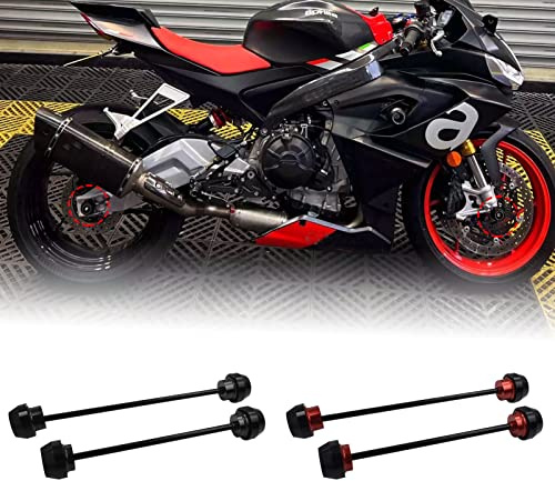 Midimttop Motorrad Vorne Hinterachse Fork Absturz Sliders Rad Protector für Apr&il&ia RS660 RS 660 RS-660 Zubehör 2020 2021 2022 2023 2024 Radachsgabel-Gleit kappen nabe (Rot)