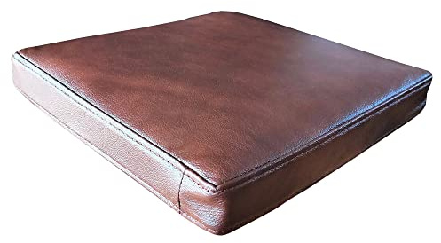 Quattro Meble Antic Braun Echtleder Sitzkissen Lederkissen Sitzpolster fur Sessel Stuhle Echt Leder Kissen Sitzauflage Auflage Modell 1 EL (50 x 50 cm)