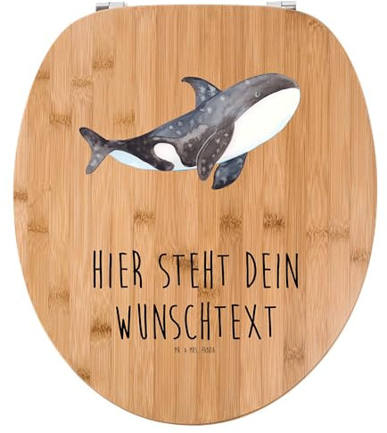 Mr. & Mrs. Panda Personalisierter WC Sitz Motiv Orca - Personalisierte Geschenke, mit Namen, Toilettensitz, WC-Sitz, Meer, Arbeit, Klodeckel, Klobrille, Startup, Orcas, Motivation, Toilettendeckel