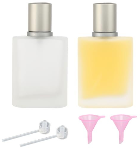 HFDONGL 30ml Empty Glass Perfume Spray Bottle 2 Pcs Atomiser with Atomizer Pump and Funnel Clear Glass Atomiser Spray Bottles Fine Mist Cosmetic Container for Travel