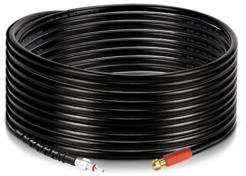 Yakimz Rohrreinigungsschlauch 10m 180 Bar inkl Adapter für Hochdruckreiniger Rohrreinigungsset Abflussreiniger Schlauch, für Gartenwerkzeuge