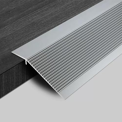KGAILL Übergangsprofil Aluminium Bodenübergangsstreifen Abschlussprofil Anti-Rutsch Türleisten Ausgleichsprofil Höhenausgleich 1-5cm (Color : Iron grey, Size : 70cm(27.5in))
