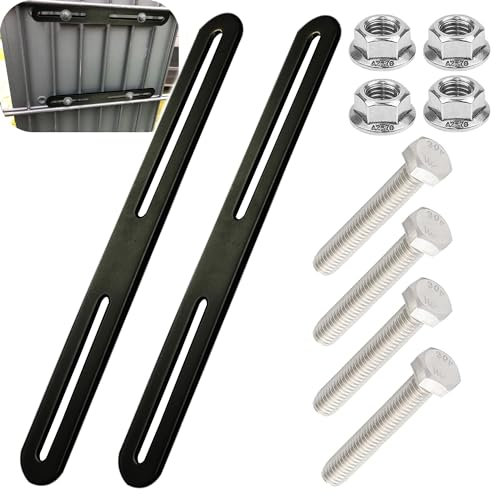 2 Set di Fissaggio per Cassetta Postale per Recinzione 215 x 24 mm Fissaggio per Recinzione per Fissare le Cassette Postali a Cancelli o Recinzioni (Nero, 215mm)