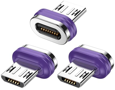AUFU 16Pin Micro USB Magnet Stecker [3 Stück] Magnet Adapter 18W Magnetischerkopf Staubschutz Verbinder für 16Pin Ladekabel Magnetisch