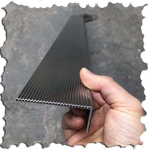 HAEKEBC 1m Edelstahl Treppenkantenprofil Rutschfester Treppenkante Eckschutzprofil rutschfeste Winkelprofil Stufenkantenprofil Für Holz/Fliesen/Betonstufen(80mm/3.15in)