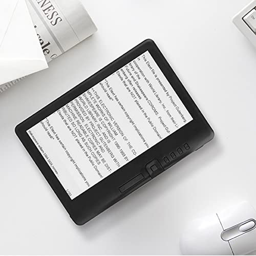 Paper White E-Reader, 7in Color TFT LCD Electronic Book Reader Reader 16:9 Screen HD 800x480 380MHz Black Protective Case Portable E Reader for EPUB PDF TXT (4GB)