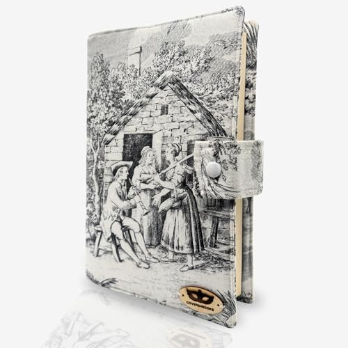 COVERS4BOOKS Buchhülle für Lesebücher | Softcover mit +600 Seiten und Bücher mit festem Einband von -22 cm Höhe | Literarische Hülle aus 100 % Baumwolle | Buchhülle aus Stoff Größe S