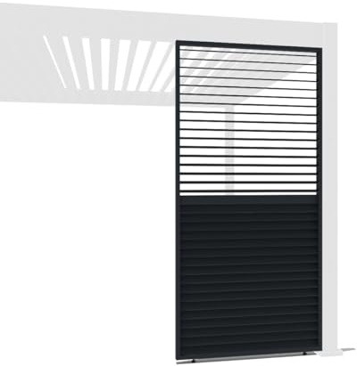 Weide Verstellbare Horizontale Lamellenwand Paneel Zubehör für Weide Pergola | Aluminium | Anthrazit, Holzoptik | 3 Breiten | Flexibler Sichtschutz und optimale Luftzirkulation (Anthrazit, 93 cm)