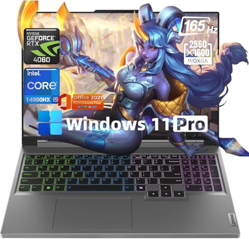 Lenovo Legion 5i 16 Gaming Laptop - Intel Core i9-14900HX, 165Hz FHD, GeForce RTX 4060, 64GB DDR5 RAM|1TB SSD, Backlit Keyboard, Win11 Pro, Office Lifetime, w/USB&DVD Drive