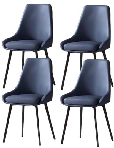 Set mit 4 modernen Kunstlederstühlen für Küche, Esszimmer, mit Metallbeinen, für Zuhause, kommerzielle Restaurants, stilvolle Wohnzimmer, Theke, Lounge-Möbel