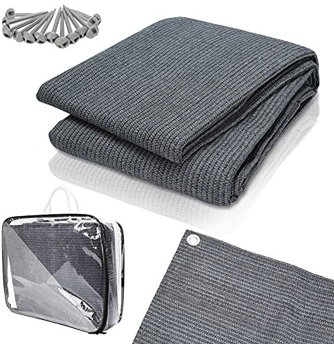 Daromigo Vorzeltteppich, Markisenteppich inkl Tragetasche, mit 12 Löchern und 13 Heringe, Rutschfester, Atmungsaktiver Waschbare Campingteppich Vorzeltboden(Grau Blau, 250x300cm)