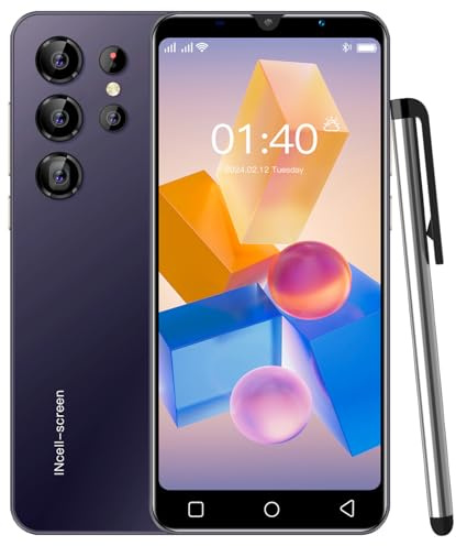 PrzTIk Cheap Mobile Phones, 5.0 IPS Display, Android 9.0, 16GB(Expandable to 128GB), Dual SIM Free Unlocked, Face ID/WIFI/FM (PT24Ultra-Purple)