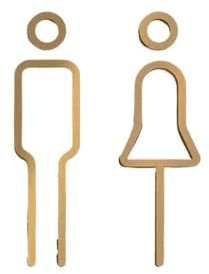 YETONADO WC-Schild, Messing, Waschraum, Tür, Wandaufkleber, WC-Halter, Beschilderungstafel (weiß)