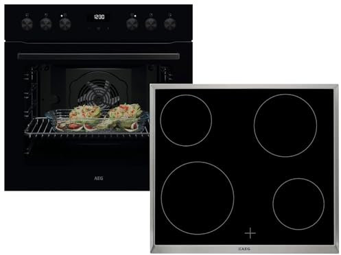 AEG AH31B Set Einbauherd OU5AE20SK + Glaskeramikkochfeld HE604000XB