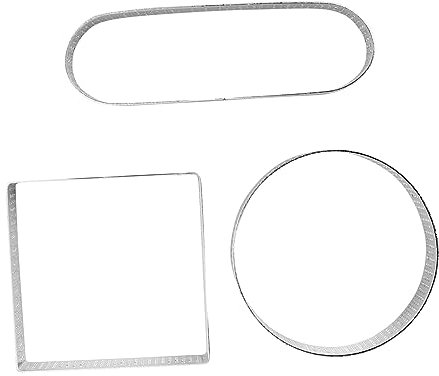 Warmhm 3pezzi per Mousse Stampo in Acciaio Stampo per Torta Tagliapasta per per Biscotti Forme Diverse Rotondi Quadrati Ovali per
