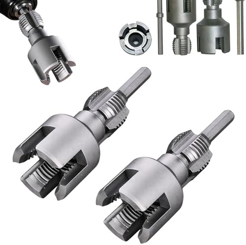 XIUWOUG Gewindeschneider für Innen- und Außengewinde von Rohren, mit Elektrowerkzeug Kompatibles PVC Rohr Innengewindeschneider Set, 1/2 und 3/4 Gewindebohrer,3/4 * 2
