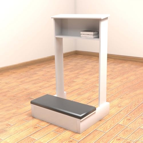 Gebetsbank Gebetskniebank Aus Holz Gebetsbank Mit Kissen Gebetsstuhl for Bibellesen Zum Beten Beichtstuhl Kniebank Hocker for Haus Und Kirche(White)