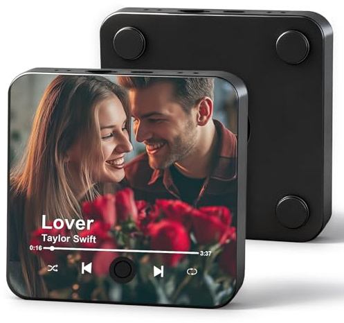 Personalisierter Musik-Kühlschrankmagnet – Personalisierte Foto-Musik-Kühlschrankmagnete mit Song-Player und Diktiergerät, Spotify-Musik, Valentinstagsgeschenk für Paare, Ihn, Sie, Frauen, Männer