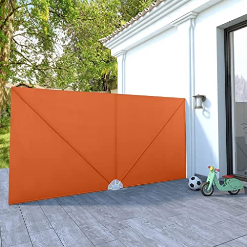 Mokuyary Tenda laterale pieghevole terrazza Terracotta 400 x 200 cm, tenda laterale per esterni e parasole, protezione dal sole o dal vento, vista per giardino, balcone, terrazza