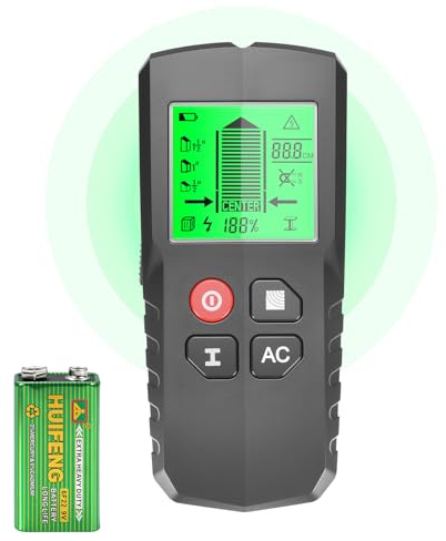 Leitungssucher Ortungsgerät, 5 in 1 Multifunktions Wand Scanner Detektor Stud Finder, Leitungssuchgerät mit HD-LCD-Display & Audio-Alarm für Metall, Rohre, Holz, Stromleitung und Balken