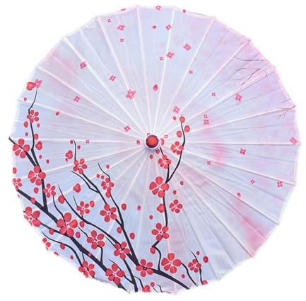 PciDinFo Parapluie Chinois Parasol en Bambou Soie Imperméable Papier Huile Accessoire Artisanal Décoratif Danse Asiatique Adapté pour Mariage, styleE