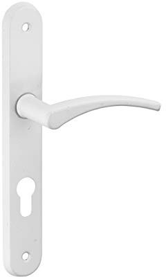 THIRARD - Ensemble de Poignées pour Porte d'Entrée Hebe - Acier Embouti - Usage Pratique - Trou de Cylindre - Carré 7 mm - Entr'Axes 195 mm - Finition Laqué Blanc
