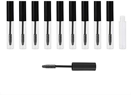 Sonew 10 Stück 10 ml Leere Mascara Tube, Nachfüllbare Mascara Tube mit Wimperntusche Wimpernwachstum Öl Tube Container mit Wimpernbürste