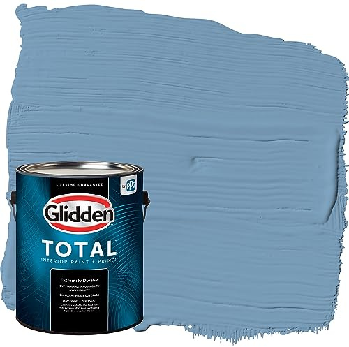 Glidden Total Interior Wall Paint & Primer All-in-One, Walden Pond/Blue, Eggshell, 1 Gallon