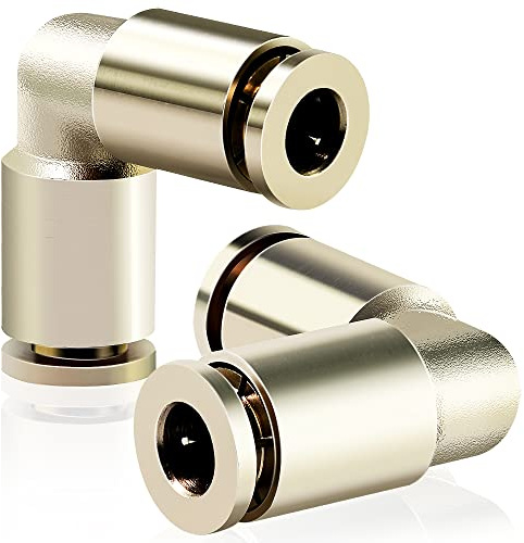 ERGAOBOY 2pcs 8mm od cuivre nickelé coude Connecteur vivant connexion rapide Push in verrouillage joint pneumatique