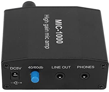 Amplificador de Micrófono Fuente y Acondicionador, Micrófono para Amplificador de Audio, Juego de Accesorios de Amplificación de Alta Ganancia 1000 Veces, Preamplificadores