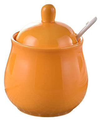 Azucarero, bote para condimentos, azucarero con tapa y jarra para leche, juegos para crema y azúcar, jarra para leche y azucarero, decoración para la cocina, azucarero rojo, azucarero naranja