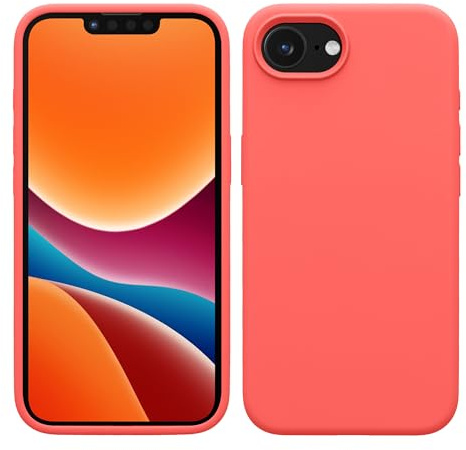 kwmobile Cover per Apple iPhone 17e / iPhone 16e Custodia - Back Case per Smartphone in Silicone TPU - Protezione Gommata - corallo fluorescente
