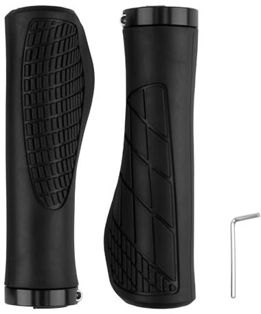Bike Grips Bicycle Handlebar Grips Rubber Non-slip Mountain Bike Grips Replacement Lock-on Bicycle Cover for 21mm Ergonomic Universal Attachment for Scooters BMX Hybrid MTB Cycle Black