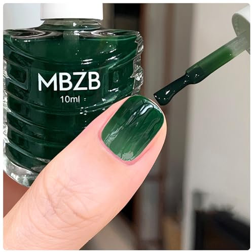 Green Nail Polish, Dark Green Nail Varnish, Quick Dry Long Lasting Emerald Green, Non Toxic Breathable No UV Needed Nail Polish, Nail Art Manicure for Women DIY Nail Art