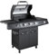 Fire Mountain Everest Pro 4 Burner Premium Gas BBQ, Outdoor Barbeque Grill, 3 Main + 1 Side Burner, Lid with Glass Window and Built-in Thermometer, Family Sized Cooking Area