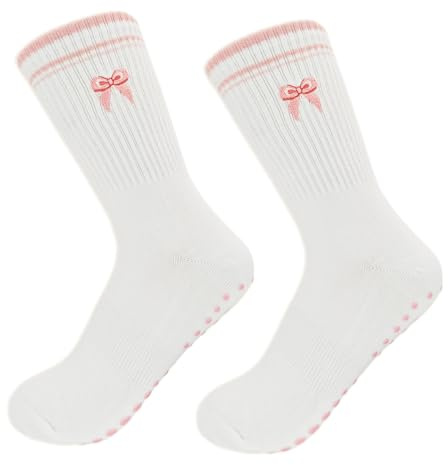 ALLY-MAGIC Pilates Socken, Yoga Socken Stoppersocken Damen, Grip Socks Pilates Niedlich Antirutsch Sockens mit Noppen für Ballett Tanz Trampolin Fitness Zuhause E24-YJFHZTW (A)