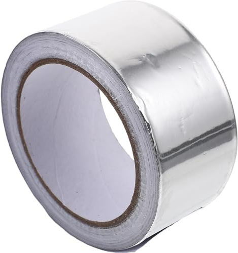 SHERCHPRY Heat Resistant Aluminum Foil Tape 0.1mm Thick 5cm X 20m Roll, Adhesive Aluminum Tape for Thermal Insulation, Waterproof Sealing and Duct Repair in Heating and Ventilation Systems